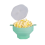 Silicone Microwave Popcorn Bowl Foldable Maker Bucket with Lid Folding Kitchen Baking Tool Cyan 3