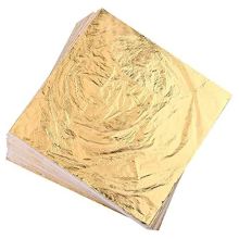 100Pcs Imitation Gold Foil Sheets for Art, Gilding Crafting, Painting, Decoration (5.5 Inch X 5.5 Gold)
