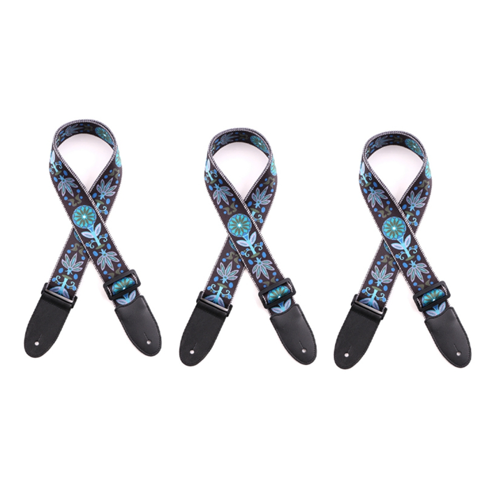 Tracolla Per Chitarra, Cotone Ricamato Jacquard Adatta Per Basso, Chitarra Acustica Ed Elettrica, C