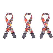 Correia de guitarra folk com estampa fluorescente de nylon e couro de caveira, correia elétrica, correia acústica, A