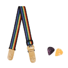 Alça de guitarra ajustável com suporte para palhetas, baixo acústico elétrico, almofada de ombro alargada