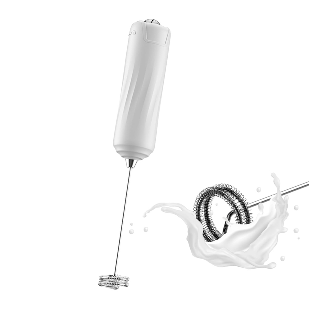 Typecat Handheld Electric Milk Frother Mini Foam Maker Drink Mixer Whisk Beater For Coffee Latte Matcha White