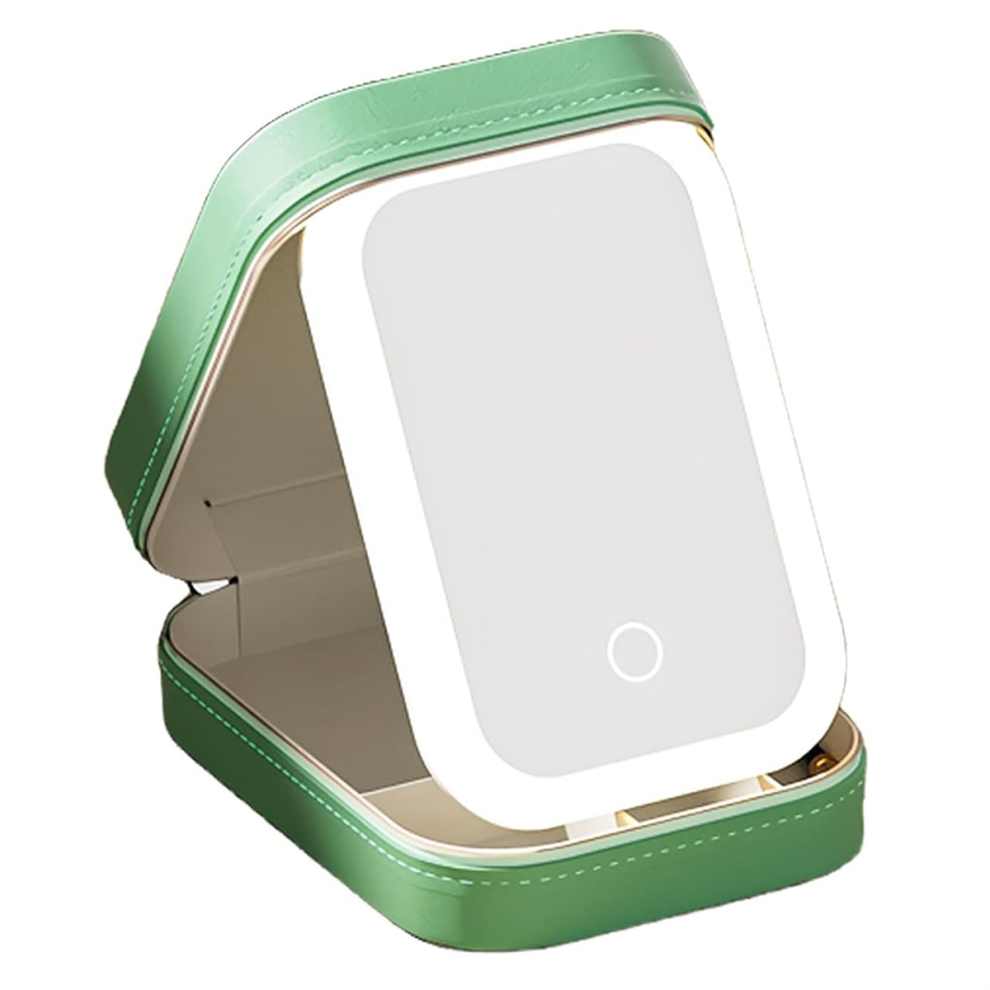 Miroir de maquillage LED réglable à trois couleurs, miroir de luminosité à trois couleurs avec lumières vertes
