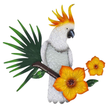 Metalen papegaaien wanddecoratie buiten vogels hek decoraties kleurrijke figuur voor tuin B