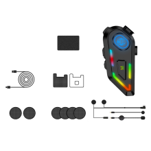 Auricolare per casco Bluetooth 5.4 Kit per telefono con chiamata vivavoce wireless, auricolare impermeabile per moto, lettore musicale, altoparlante