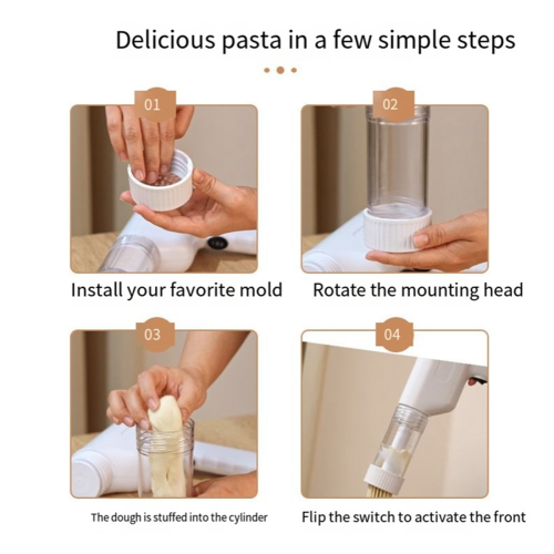 Handheld Electric Pasta Maker Noodle High Efficiency Machine with 6 Molds for Home,A 1
