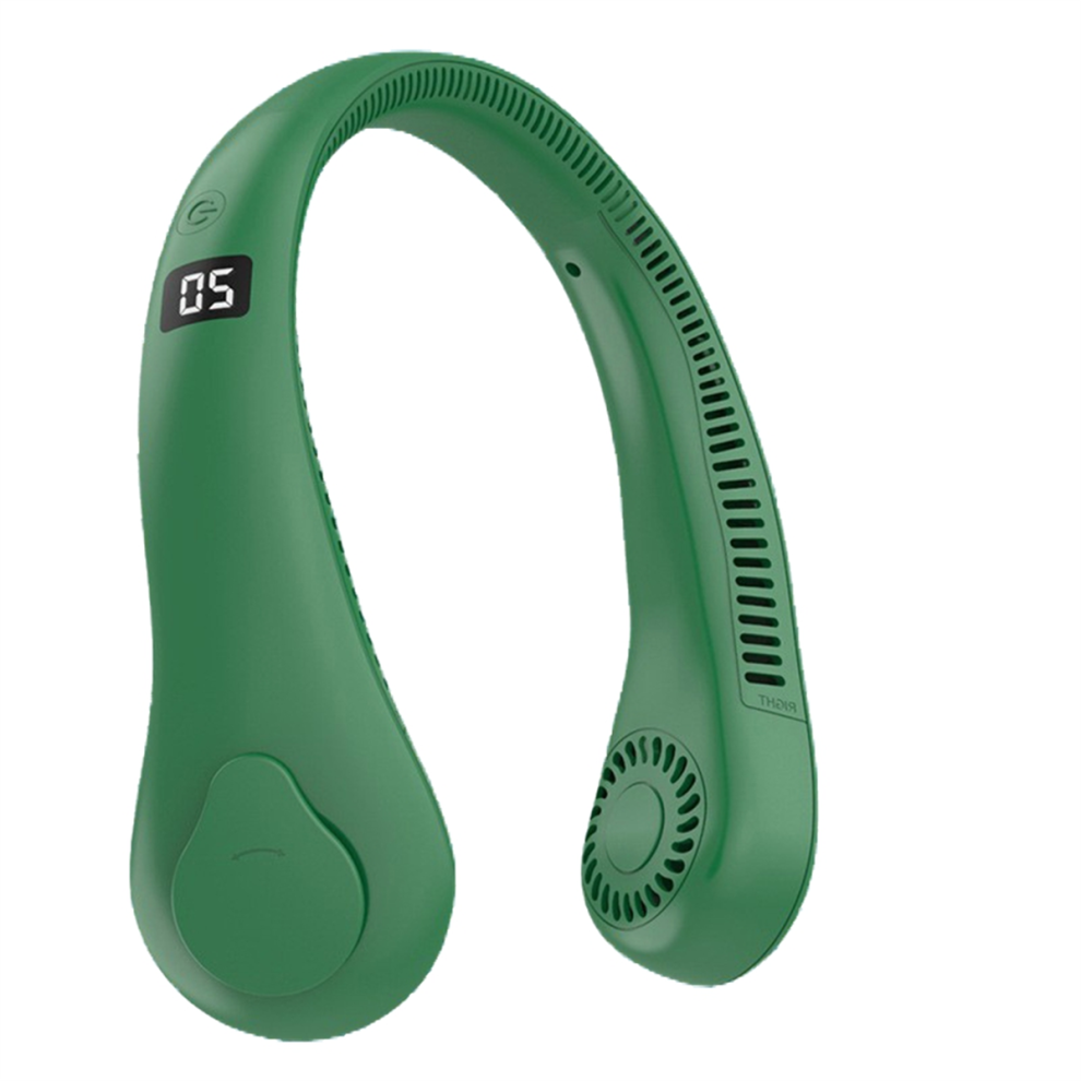 Typecat Leafless Hanging Neck Fan, Lazy And Convenient Mini Portable Outdoor Sports Rechargeable Fan Green