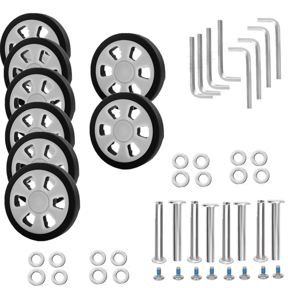 8pc Luggage Wheels Replacement,Dia 2.16in/55mm Thick 0.47in/12mm Resistant Rubber Mute Caster Replacement for B-image-OPC-PGJ9N5Z-NEW