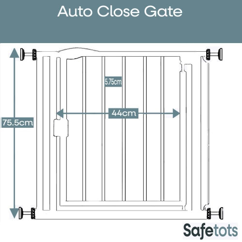 (Extra Narrow 61cm-66.5cm) Bettacare Auto Close Gate White 2