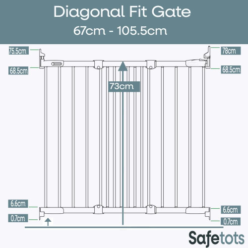 Safetots Safetots Diagonal Fit Stair Gate 2