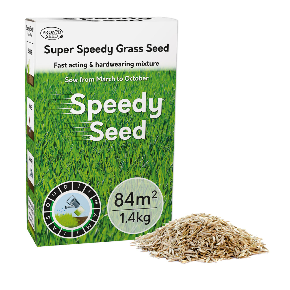 Grass Seed 1.4KG Fast Growing, Hard-Wearing Lawn Seed, 84m² Coverage