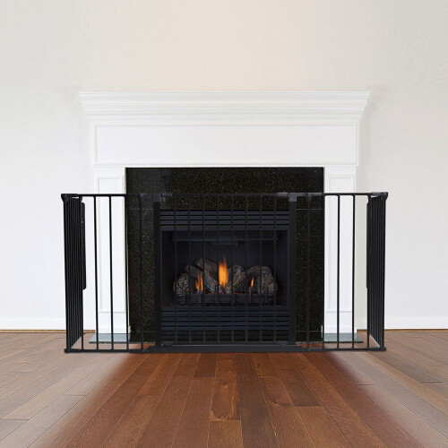 Safetots (46D x 164W cm) Safetots Multi Panel Fire Surround Black