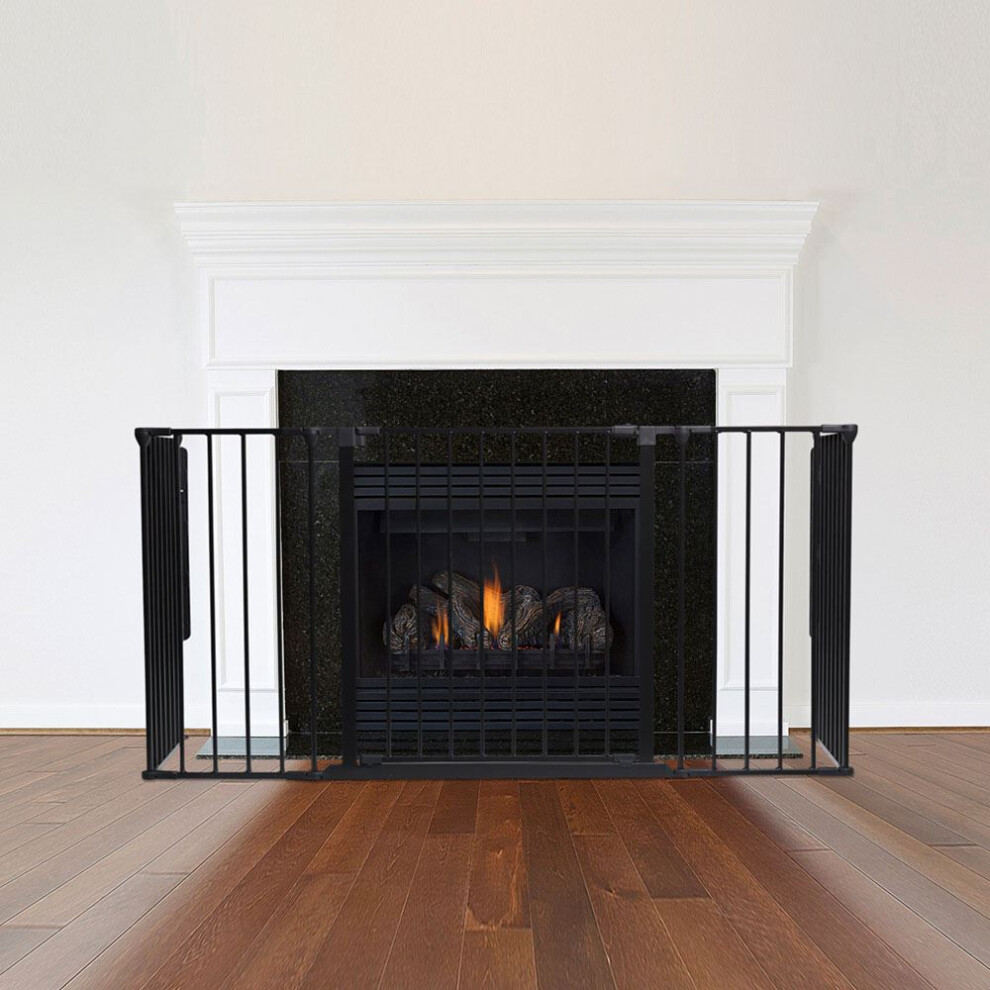 (46D x 164W cm) Safetots Multi Panel Fire Surround Black