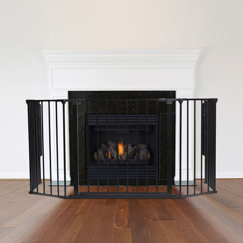 Safetots (69D x 118W cm) Safetots Multi Panel Fire Surround Black