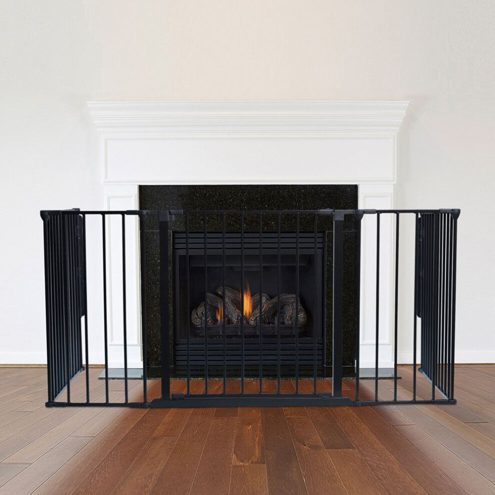 (72D x 138W cm) Safetots Multi Panel Fire Surround Black