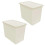 3 x Cream 80L Rattan Effect Large Plastic Storage Container With Lid 2