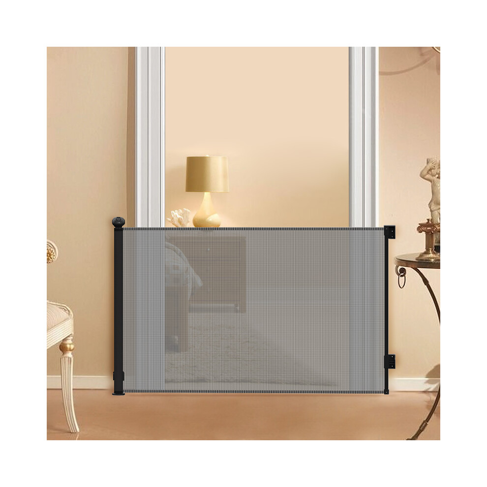 Retractable Safety Gate for Kids and Pets, Black