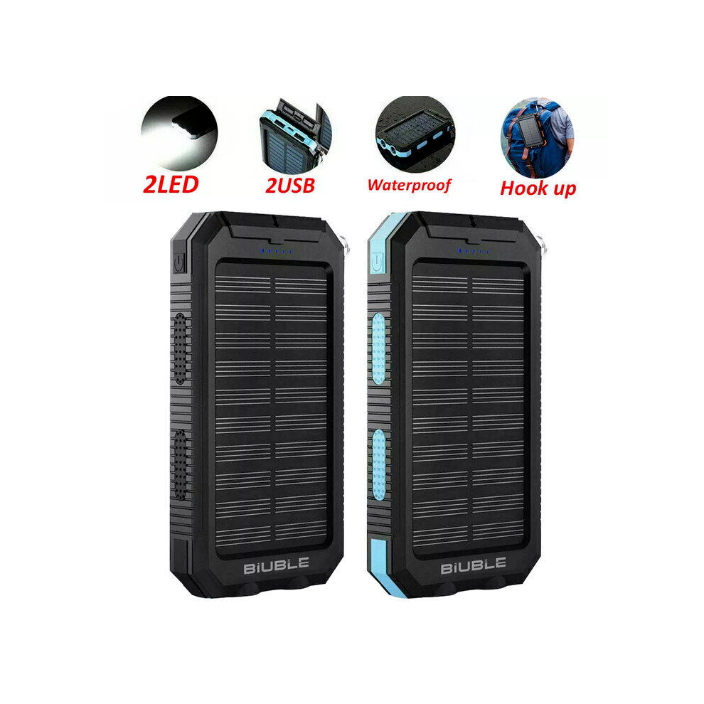 Portable 9000000MAH Solar Power Bank Pack USB LED Pack Battery Charger For Phone