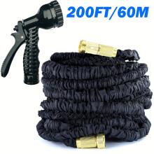 (Metal-60.96meter, Black) Extra Thicken BLACK - Expandable Flexible Garden Hose Magic Hose Pipes Car Washing Gardening Hose