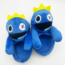 (Child Sole 20cm) Rainbow Friends Warm Slipper Anime Autumn Winter Indoor Shoes Stuffed Doll Cotton Slippers For Children Adults Home Shoes Gift