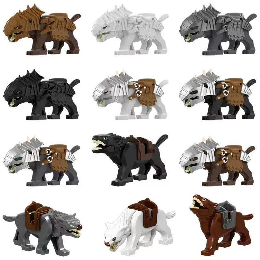 Bonxaif 12Pcs Lord Of The Rings Hobbit Wolf Toy Action Minifigures Fit Lego Brown
