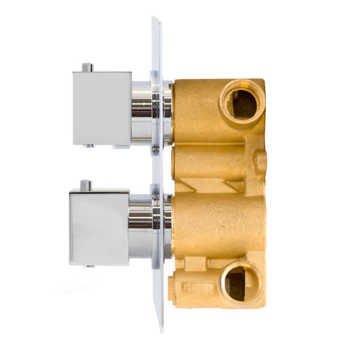 NES Home Temel Modern Square 2 Way Concealed Thermostatic Shower Mixer Valve Chrome 1