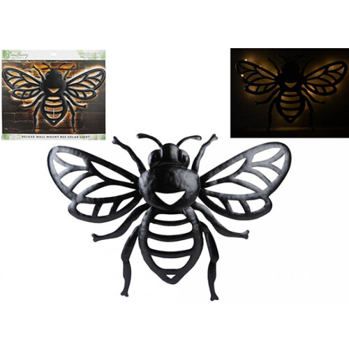 Sanctuary Spa Deluxe Wall Mount Bee Solar 40cm Light Up Decoration 1