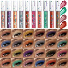 (6pcs Set B 07-12) Liquid Shimmery Glitter Eyeshadow Eyeliner, High Pigment Colored Metallic Eyeshadow Stick Eyeliner, Waterproof Long Lastin, 6pcs Set