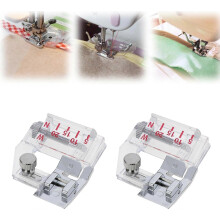 (2 Pcs) Adjustable Bias Tape Binding Foot,Adjustable Range is from 5mm to 20mm,Sewing Machines Presser Foot Bias Tape Presser Foot for All Low Shank Snap-On S