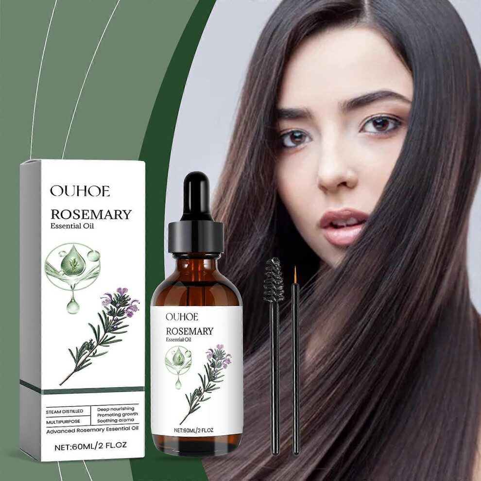 (1 Pcs) Rosemary Oil for Hair Growth, Pure Organic Rosemary Essential Oil for Eyelashes, Eyebrows, Nourishes The Scalp, Rid of Itchy & Dry Scalp, Face