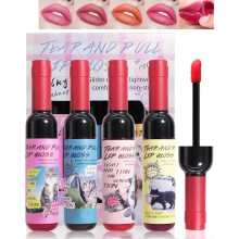 Peel Off Lip Tint Stain 4 Colors Tattoo Magic Color Peel Off Lip Tint Long Lasting Waterproof Tear-off Lip Gloss,Lightweight Non-Stick Non Fade Liqui
