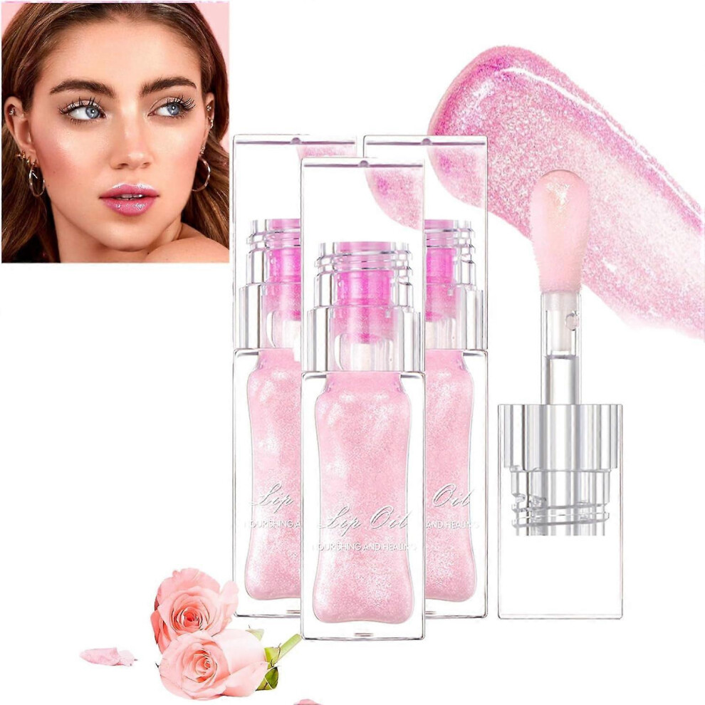 (3 Pcs) Lip Oil, Color Changing Lip Oil, Magic Color Changing Lip Oil, Magic Color Changing Moisturizing Lip Glow Oil Plumping Glimmer Glow Lipstick
