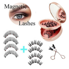 (E) Magnetic Eyelashes,3D Natural Look Magnetic Lashes Reusable Magnetic Eyelashes with Applicator No Glue, Easy to Wear