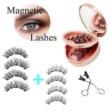 (C) Magnetic Eyelashes,3D Natural Look Magnetic Lashes Reusable Magnetic Eyelashes with Applicator No Glue, Easy to Wear
