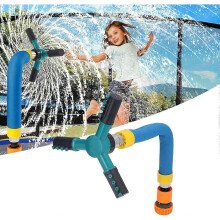 Trampoline Sprinkler for Kids, Outdoor 360 Degree Rotation Sprinkler Trampoline Sprayer Waterpark Fun Games Yard Toys