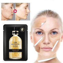 (10 pcs) 24K Gold Foil Hyaluronic Mask,24k Gold Moisturizing Face Mask Sheet Masks Facial Mask,Anti-Aging Moisturizing Hydrating Face Sheet Masks Skincare