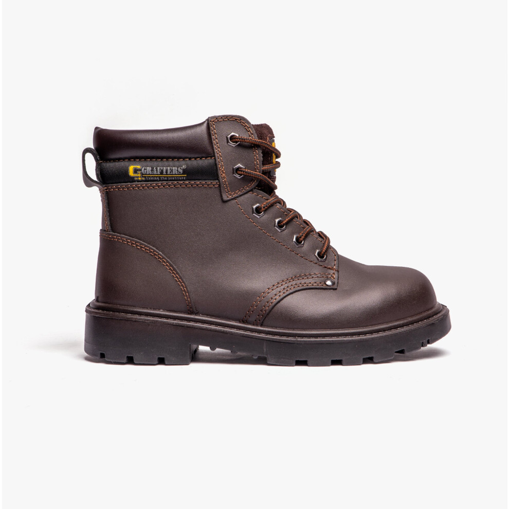(Uk 4) Grafters Apprentice Unisex Leather Safety Boots Brown 5050703374682
