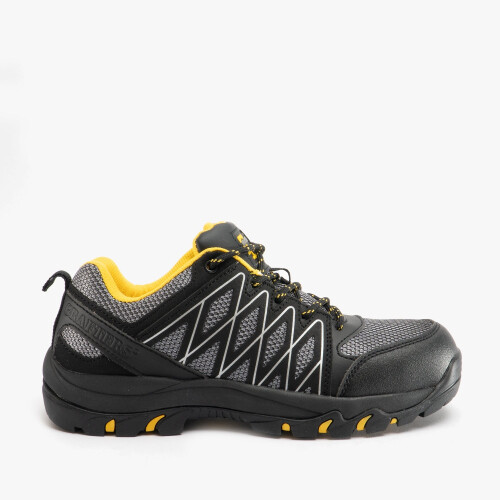 (UK 4) Grafters M065F Unisex Safety Trainers Grey/Black