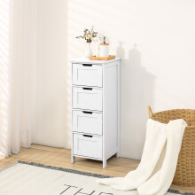 Bathroom Wood Cabinet Storage 4 Drawer Free Standing Cupboard