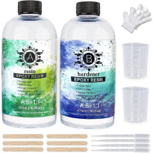 Epoxy Resin Crystal Clear Kits,1:1 Ratio Crystal Clear Casting Resin for Molds, DIY Crafts, Jewelry, Art Painting