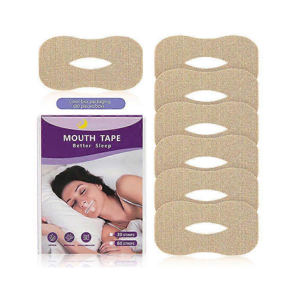 (30 Pcs Skin color) Mouth Tape for Sleeping 30 Count Anti-Snoring Strips for Improved Nose Breathing and Snore Reduction,Pain-Free Removal and Hypoall