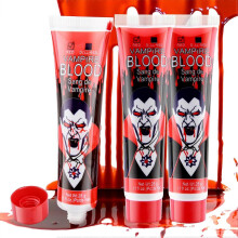 3Pcs Realistic Fake Blood Makeup Kit, Halloween Fake Blood Gel Washable Fake Blood for Clothes Mouth Eyes