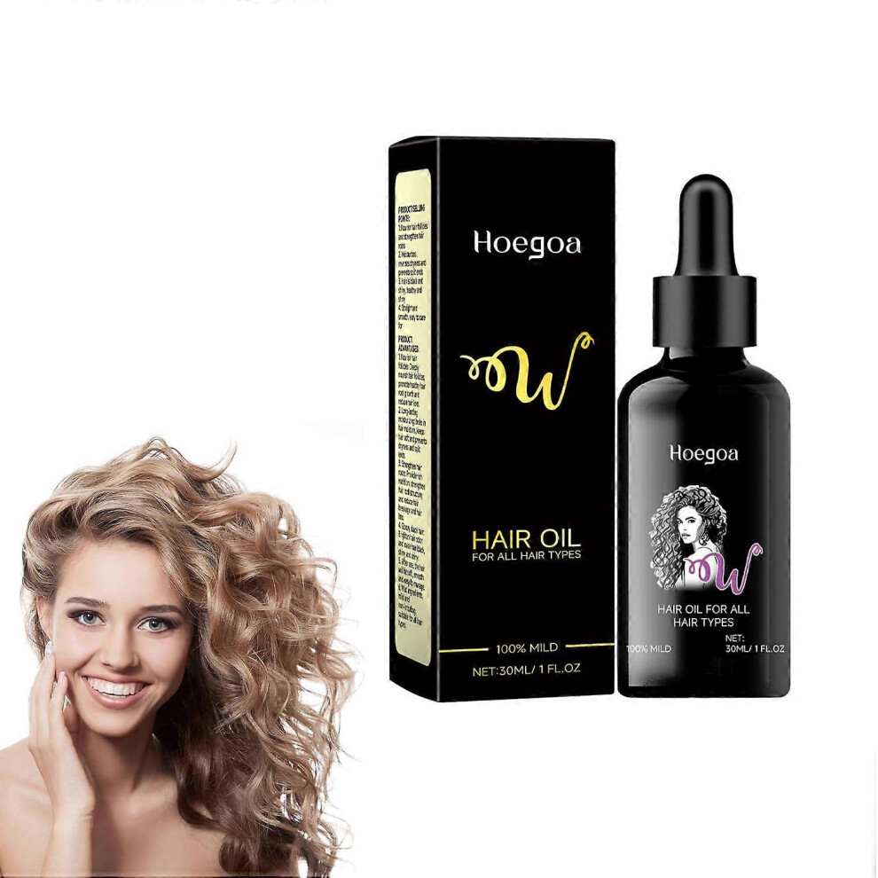 (1pcs) Hair Oil Treatment, Hair Oil for All Hair Types, Natural Hair Oil for Curly Frizzy Damaged Dry Hair, Nourishes and Moisturises Hair