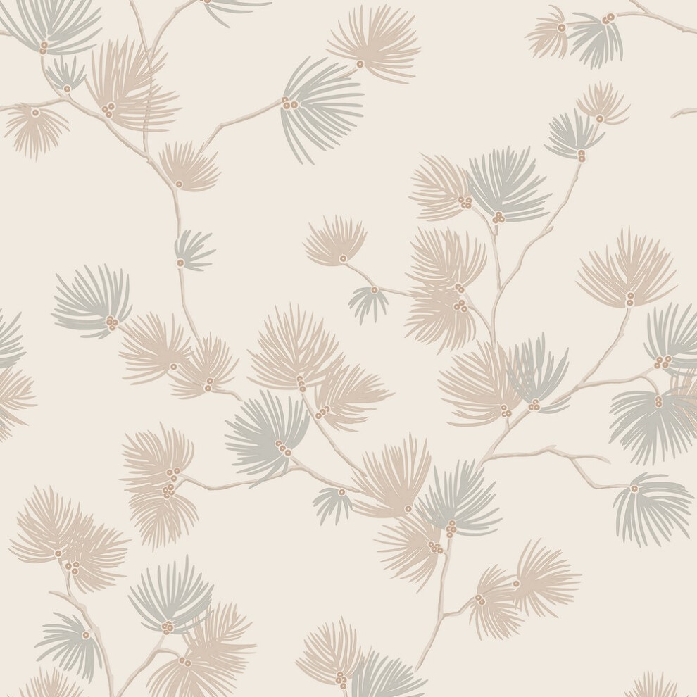 Belgravia Décor Valentino Pine Wallpaper - Cream - Small - Image 5