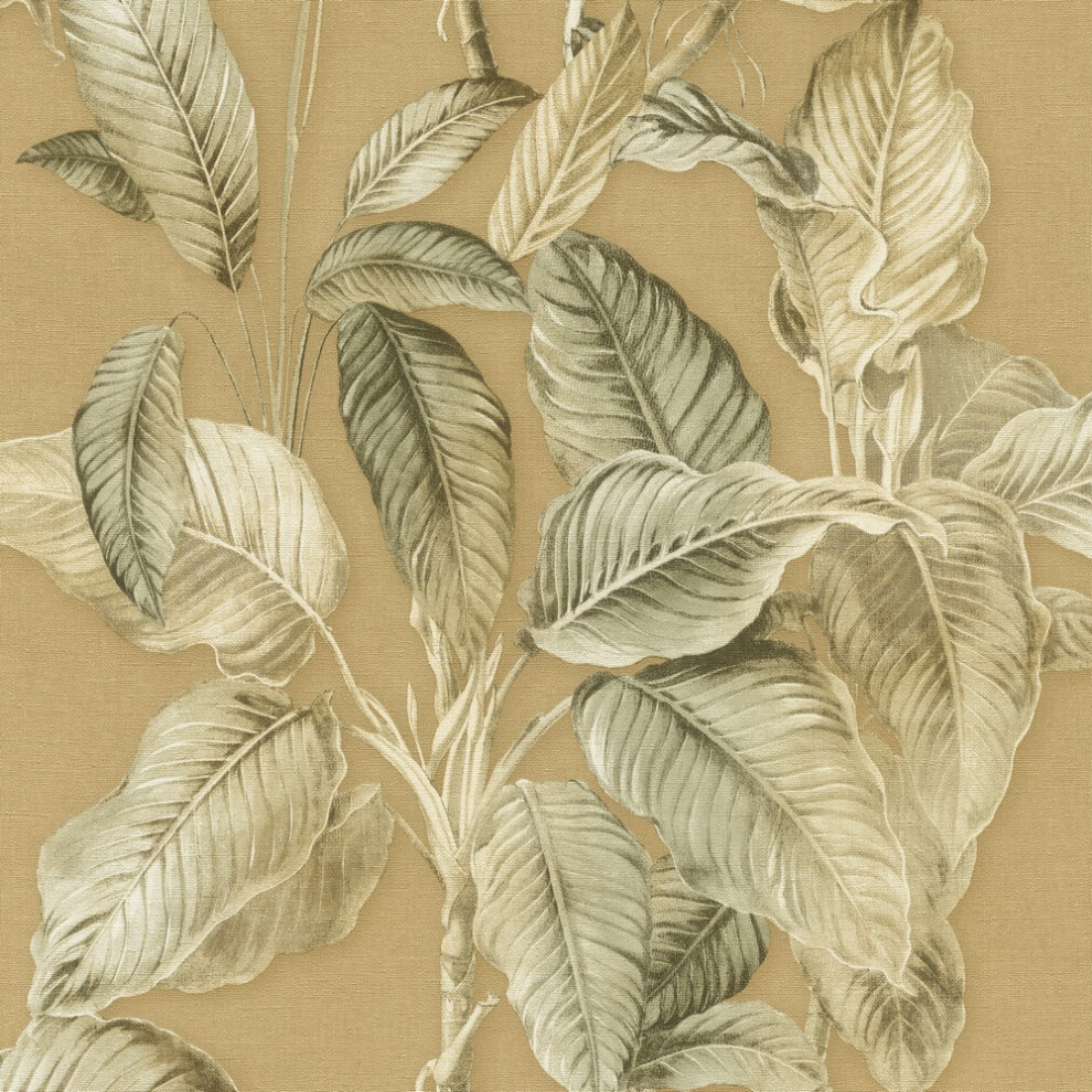 Rasch Boho Palm Leaf Mustard Wallpaper 571479 4000441571479