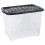 3 x 80 Litre Curve Plastic Storage Box With Black Lid For Home & Office 1