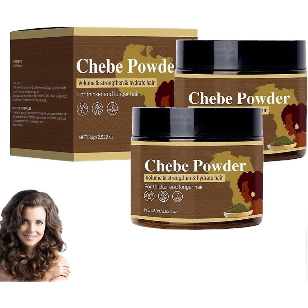 (2Pcs) Chebe Powder, Chebe Powder For Hair Growth, Chebe Hair Powder For Hair Thicker and Longer Hair, For All Hair Types