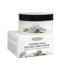 (2PCS) Sea Salt and Coconut Milk Body Scrub - Moisturizing and Exfoliating Body, Face, Hand, Foot Scrub - Exfoliating Coconut Milk Body Scrub with Sea Salt
