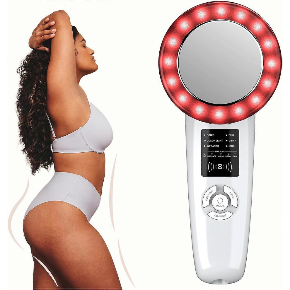 (for Europe Plug) Cellulite Massager,6 in 1 Multifunctional Infrared Microcurrent Body Massager for Belly, Waist, Arm, Leg, Butt,Cellulite Remove