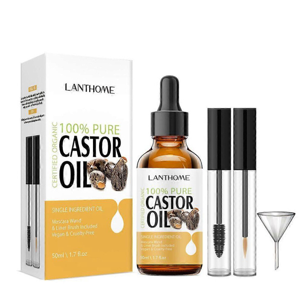 (2pcs) Castor Oil for Eyelash and Hair Growth, 100% Pure Organic Cold Pressed Eyelash Castor Oil Growth Serum, Moisturizes and Strengthen Brows & Lash-image-OPC-PGJ9XDK-NEW